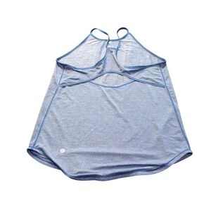 Lululemon Wild Tank Top Heathered Blue Space Dye Strappy Back Yoga Gym Womens M